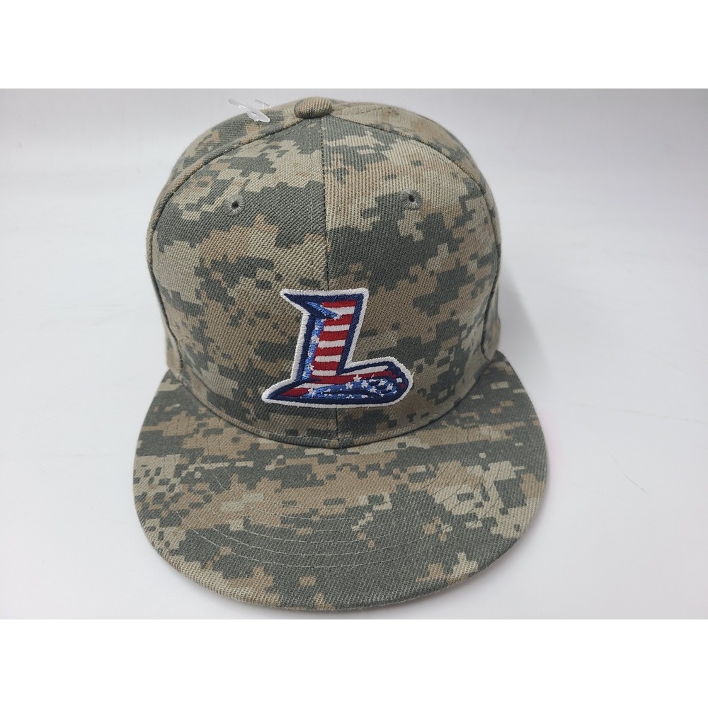 Lynchburg Hillcats Camo American Flag Logo Adjustable Hat Cap SGA Men MiLB Beige
